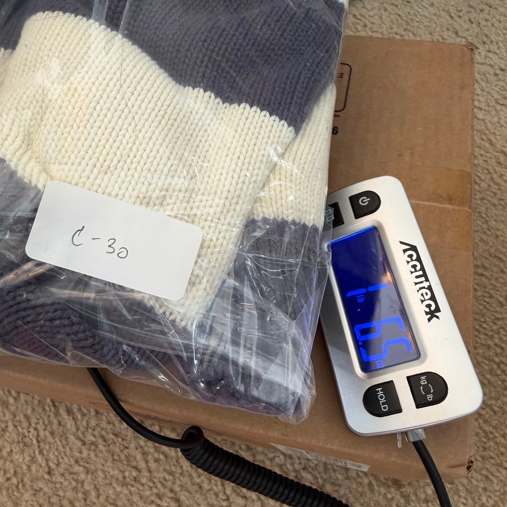 John‎ Galt Brandy Melville Navy Blue Cream Striped Cotton Oversized Sweater OS - Picture 7 of 7